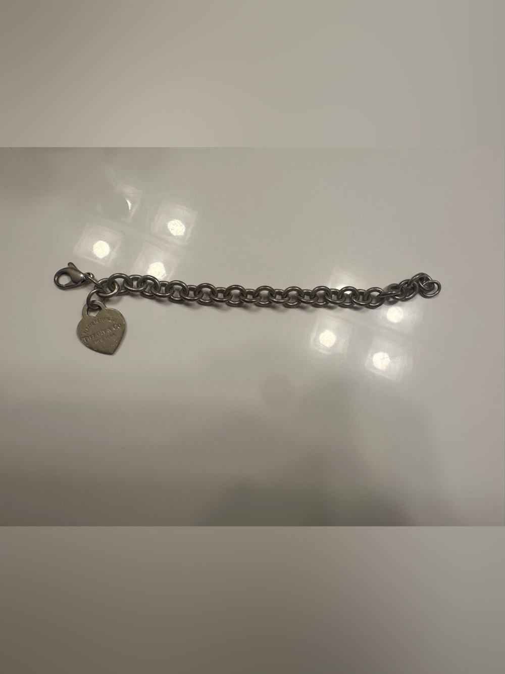 Tiffany & Co. Silver Heart Tag Link Bracelet